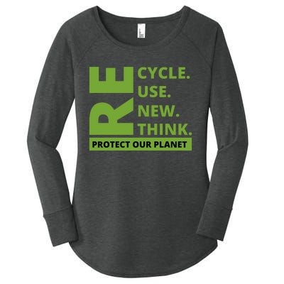 Recycle Reuse Renew Rethink Protect Our Planet Earth Day Women's Perfect Tri Tunic Long Sleeve Shirt