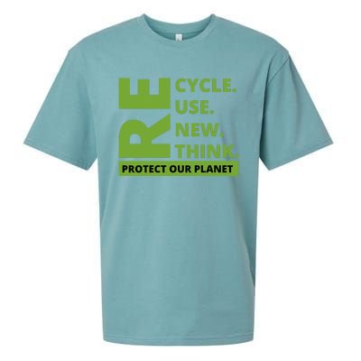 Recycle Reuse Renew Rethink Protect Our Planet Earth Day Sueded Cloud Jersey T-Shirt