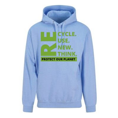 Recycle Reuse Renew Rethink Protect Our Planet Earth Day Unisex Surf Hoodie