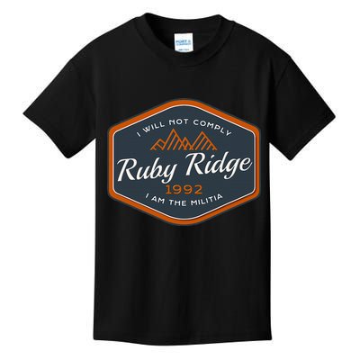 Remember Ruby Ridge 1992. I Will Not Comply Kids T-Shirt