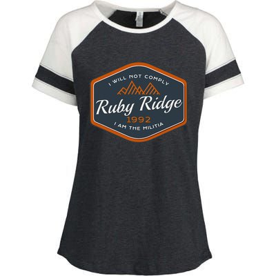 Remember Ruby Ridge 1992. I Will Not Comply Enza Ladies Jersey Colorblock Tee