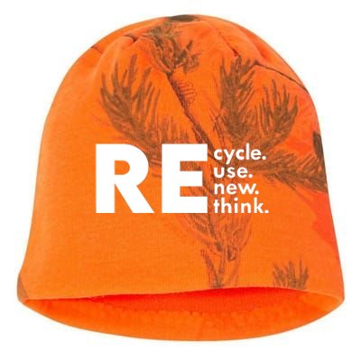 Recycle Reuse Renew Rethink Crisis Environmental Activism Kati - Camo Knit Beanie