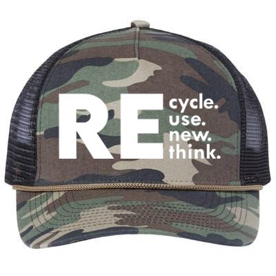 Recycle Reuse Renew Rethink Crisis Environmental Activism Retro Rope Trucker Hat Cap