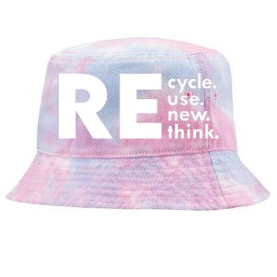 Recycle Reuse Renew Rethink Crisis Environmental Activism Tie-Dyed Bucket Hat