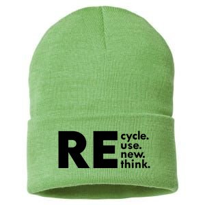 Recycle Reuse Renew Rethink Crisis Environmental Activism Sustainable Knit Beanie