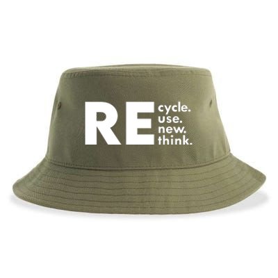 Recycle Reuse Renew Rethink Crisis Environmental Activism Sustainable Bucket Hat