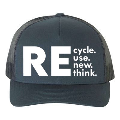 Recycle Reuse Renew Rethink Crisis Environmental Activism Yupoong Adult 5-Panel Trucker Hat