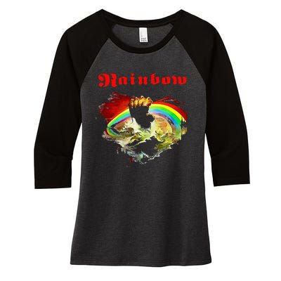 Rainbow Rising Ritchie Blackmore Rock Women's Tri-Blend 3/4-Sleeve Raglan Shirt