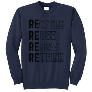 Recycle Reuse Renew Rethink Crisis Environmental Activism Funny Sweatshirt