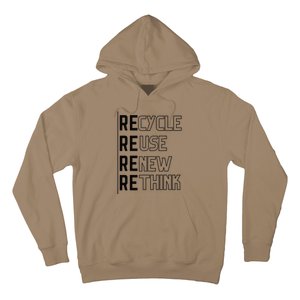 Recycle Reuse Renew Rethink Crisis Environmental Activism Funny Hoodie