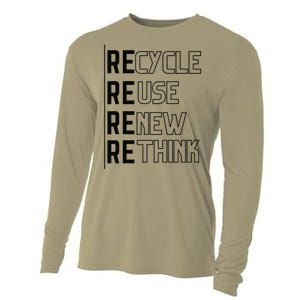 Recycle Reuse Renew Rethink Crisis Environmental Activism Funny Cooling Performance Long Sleeve Crew