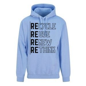 Recycle Reuse Renew Rethink Crisis Environmental Activism Funny Unisex Surf Hoodie