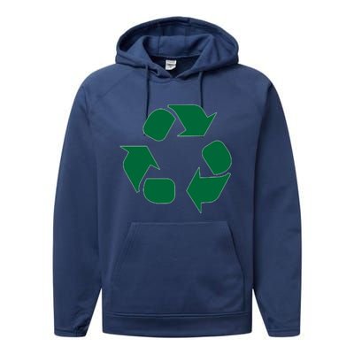 Reduce Reuse Recycle Sign Symbol Funny Gift Performance Fleece Hoodie