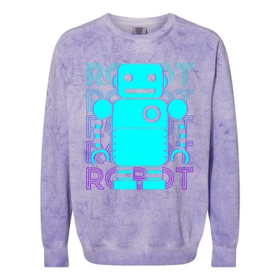 Robot Retro Colorblast Crewneck Sweatshirt