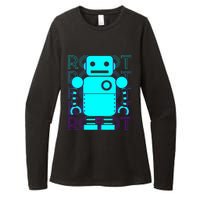 Robot Retro Womens CVC Long Sleeve Shirt