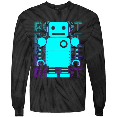 Robot Retro Tie-Dye Long Sleeve Shirt