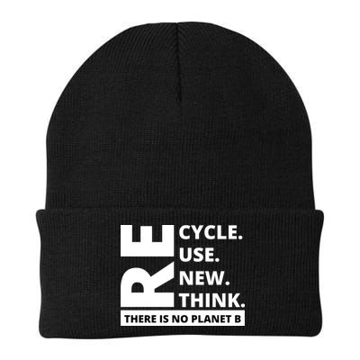 Recycle Reuse Renew Rethink There Is No Planet B Earth Day Knit Cap Winter Beanie
