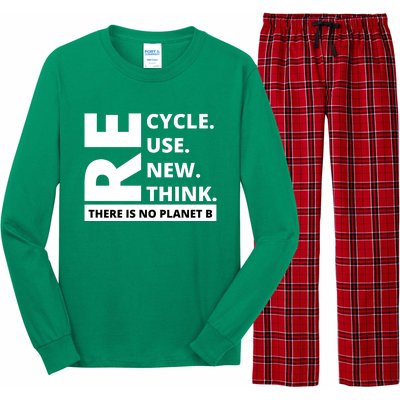 Recycle Reuse Renew Rethink There Is No Planet B Earth Day Long Sleeve Pajama Set