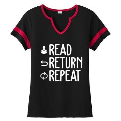 Read Retun Repeat A Funny Gift For Book Reading Lovers Librarian Bookworms Ladies Halftime Notch Neck Tee