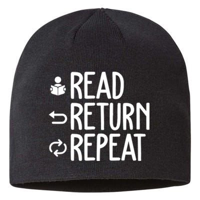 Read Retun Repeat A Funny Gift For Book Reading Lovers Librarian Bookworms Sustainable Beanie