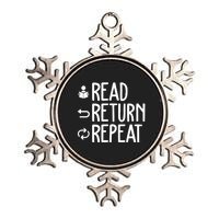 Read Retun Repeat A Funny Gift For Book Reading Lovers Librarian Bookworms Metallic Star Ornament