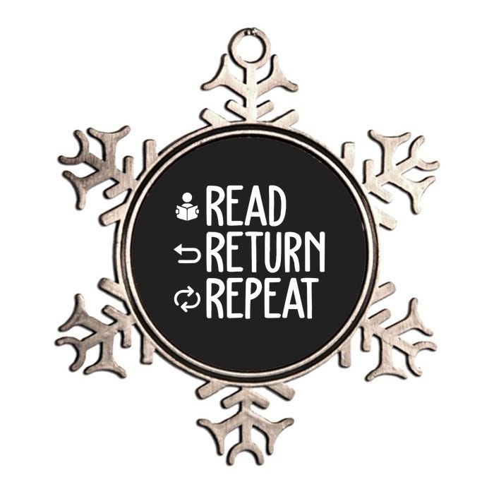 Read Retun Repeat A Funny Gift For Book Reading Lovers Librarian Bookworms Metallic Star Ornament