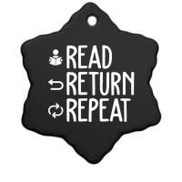 Read Retun Repeat A Funny Gift For Book Reading Lovers Librarian Bookworms Ceramic Star Ornament