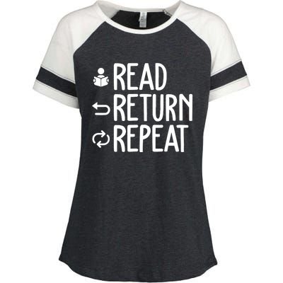 Read Retun Repeat A Funny Gift For Book Reading Lovers Librarian Bookworms Enza Ladies Jersey Colorblock Tee