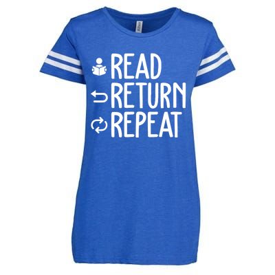 Read Retun Repeat A Funny Gift For Book Reading Lovers Librarian Bookworms Enza Ladies Jersey Football T-Shirt