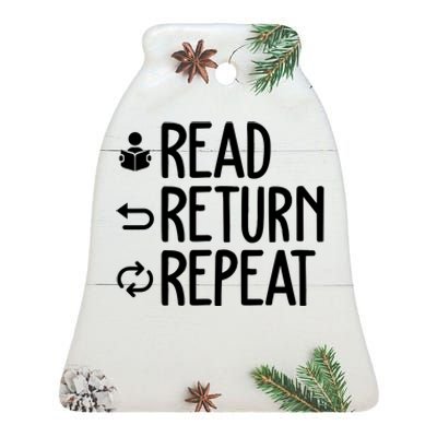 Read Retun Repeat A Funny Gift For Book Reading Lovers Librarian Bookworms Ceramic Bell Ornament