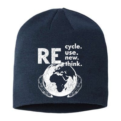 Recycle Reuse Renew Rethink Earth Day Environmental Earth Day Gift Sustainable Beanie