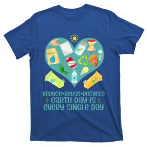 Reuse Reduce Recycle Funny Gift Love And Heart Funny Gift Earth Day Is Every Day T-Shirt