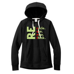 Recycle Reuse Renew Rethink Crisis Environmental Activism Women's Fleece Hoodie