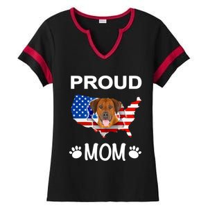 Rhodesian Ridgeback Rhodesian Ridgeback Proud Patriot Mom Gift Ladies Halftime Notch Neck Tee