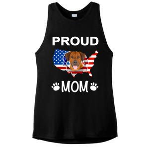 Rhodesian Ridgeback Rhodesian Ridgeback Proud Patriot Mom Gift Ladies PosiCharge Tri-Blend Wicking Tank