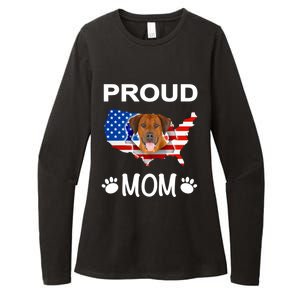 Rhodesian Ridgeback Rhodesian Ridgeback Proud Patriot Mom Gift Womens CVC Long Sleeve Shirt