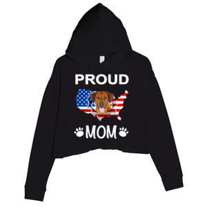 Rhodesian Ridgeback Rhodesian Ridgeback Proud Patriot Mom Gift Crop Fleece Hoodie