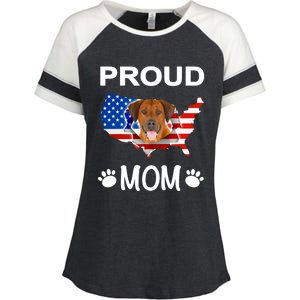 Rhodesian Ridgeback Rhodesian Ridgeback Proud Patriot Mom Gift Enza Ladies Jersey Colorblock Tee