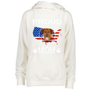 Rhodesian Ridgeback Rhodesian Ridgeback Proud Patriot Mom Gift Womens Funnel Neck Pullover Hood