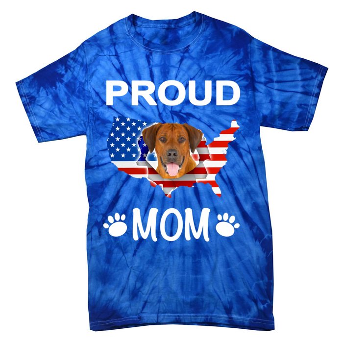 Rhodesian Ridgeback Rhodesian Ridgeback Proud Patriot Mom Gift Tie-Dye T-Shirt