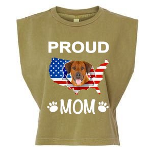 Rhodesian Ridgeback Rhodesian Ridgeback Proud Patriot Mom Gift Garment-Dyed Women's Muscle Tee