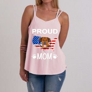 Rhodesian Ridgeback Rhodesian Ridgeback Proud Patriot Mom Gift Women's Strappy Tank