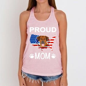 Rhodesian Ridgeback Rhodesian Ridgeback Proud Patriot Mom Gift Women's Knotted Racerback Tank