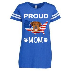 Rhodesian Ridgeback Rhodesian Ridgeback Proud Patriot Mom Gift Enza Ladies Jersey Football T-Shirt