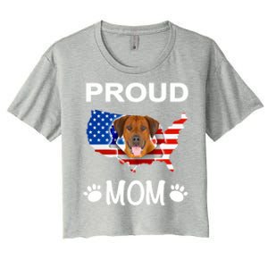 Rhodesian Ridgeback Rhodesian Ridgeback Proud Patriot Mom Gift Women's Crop Top Tee