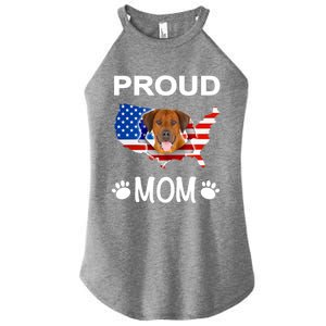 Rhodesian Ridgeback Rhodesian Ridgeback Proud Patriot Mom Gift Women's Perfect Tri Rocker Tank