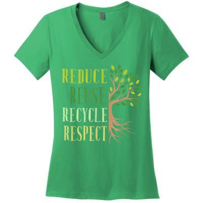 Reduce Reuse Recycle Climate Crisis Environmental Activism Women's V-Neck T-Shirt