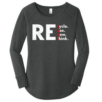 Recycle Reuse Renew Rethink Crisis Environmental Activism Women's Perfect Tri Tunic Long Sleeve Shirt