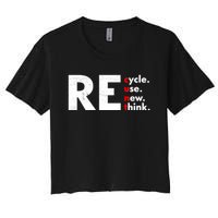 Recycle Reuse Renew Rethink Crisis Environmental Activism Women's Crop Top Tee