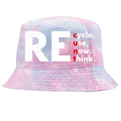 Recycle Reuse Renew Rethink Crisis Environmental Activism Tie-Dyed Bucket Hat